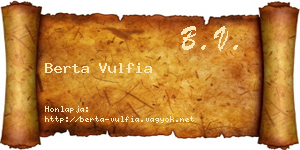 Berta Vulfia névjegykártya